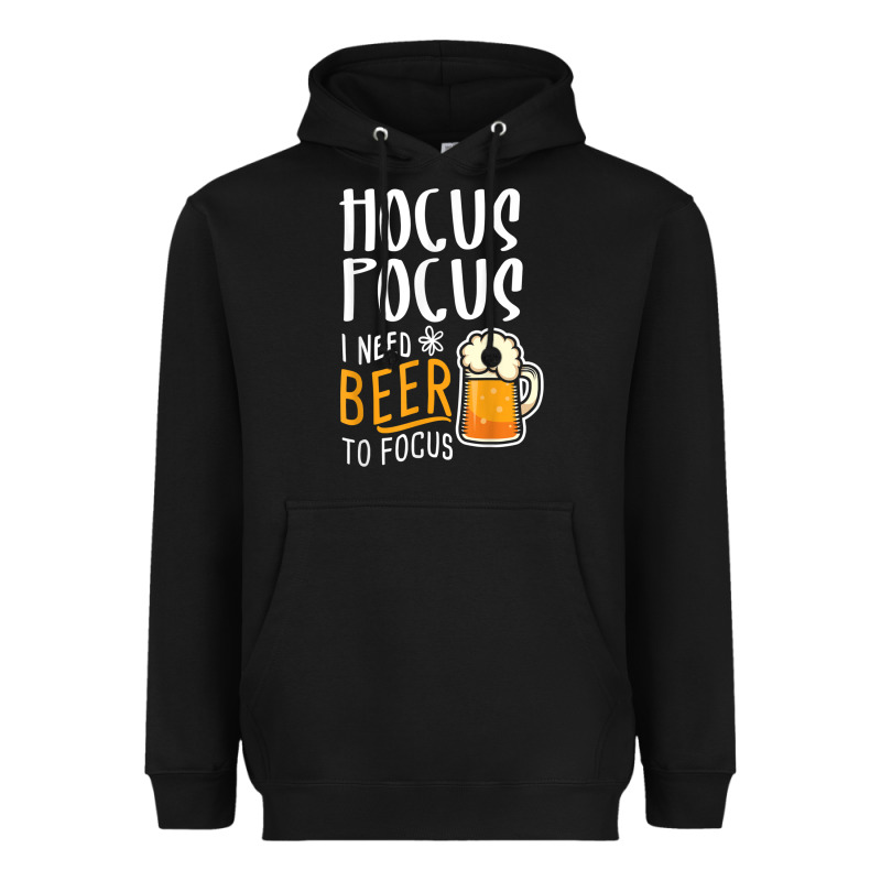 Hocus Pocus I Need Beer To Focus Funny Halloween Witch 1 Heavyweight Hoodie by InspiraDesign | Teevron