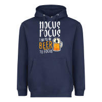 Navy Hocus Pocus I Need Beer To Focus Funny Halloween Witch 1 Heavyweight Hoodie - InspiraDesign