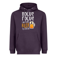 Plum Hocus Pocus I Need Beer To Focus Funny Halloween Witch 1 Heavyweight Hoodie - InspiraDesign