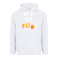 White Hocus Pocus I Need Beer To Focus Funny Halloween Witch 1 Heavyweight Hoodie - InspiraDesign