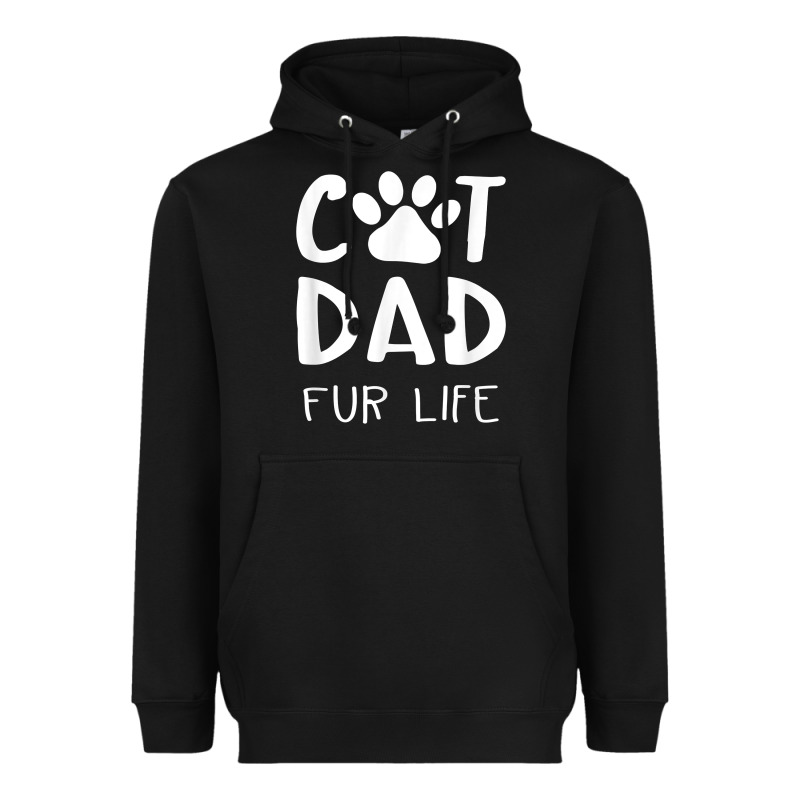Funny Cat Dad Fathers Day Gift Shirt Fur Life Cat Tee Heavyweight Hoodie by InspiraDesign | Teevron