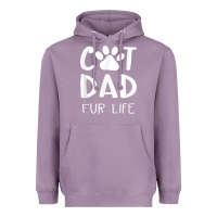 Lavender funny cat dad fathers day gift shirt fur life cat tee Heavyweight Hoodie - InspiraDesign