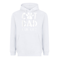White funny cat dad fathers day gift shirt fur life cat tee Heavyweight Hoodie - InspiraDesign