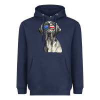 Navy great dane sunglasses american usa flag 4th of july fourth t shirt Heavyweight Hoodie - InspiraDesign