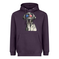 Plum great dane sunglasses american usa flag 4th of july fourth t shirt Heavyweight Hoodie - InspiraDesign