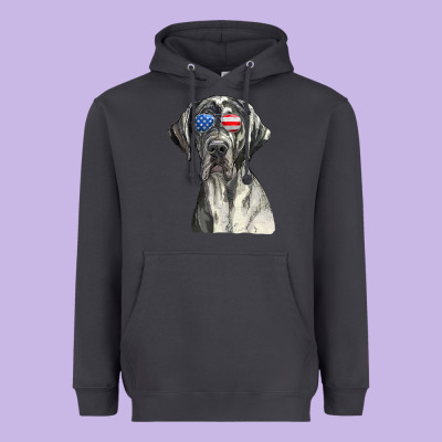 Great Dane Sunglasses American Usa Flag 4th Of July Fourth T Shirt Heavyweight Hoodie Designed By Inspiradesign
