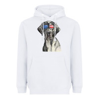 White great dane sunglasses american usa flag 4th of july fourth t shirt Heavyweight Hoodie - InspiraDesign