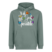 Sage With God All Things Are Possible  Religious Butterfly Art Heavyweight Hoodie - InspiraDesign