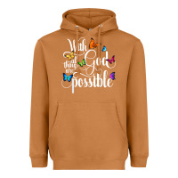 Meerkat With God All Things Are Possible  Religious Butterfly Art Heavyweight Hoodie - InspiraDesign