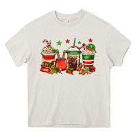 Cream Christmas elfs coffee Heavy Core Tee - Jasminsmagicworld