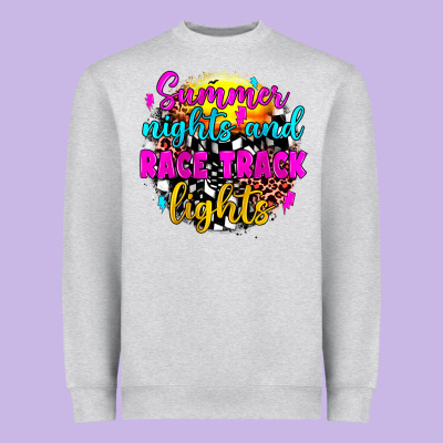 Summer Nights And Race Track Lights Heavyweight Sweatshirt Designed By Jahusdesignshop