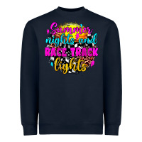 Navy summer nights and race track lights Heavyweight Sweatshirt - JahusDesignShop