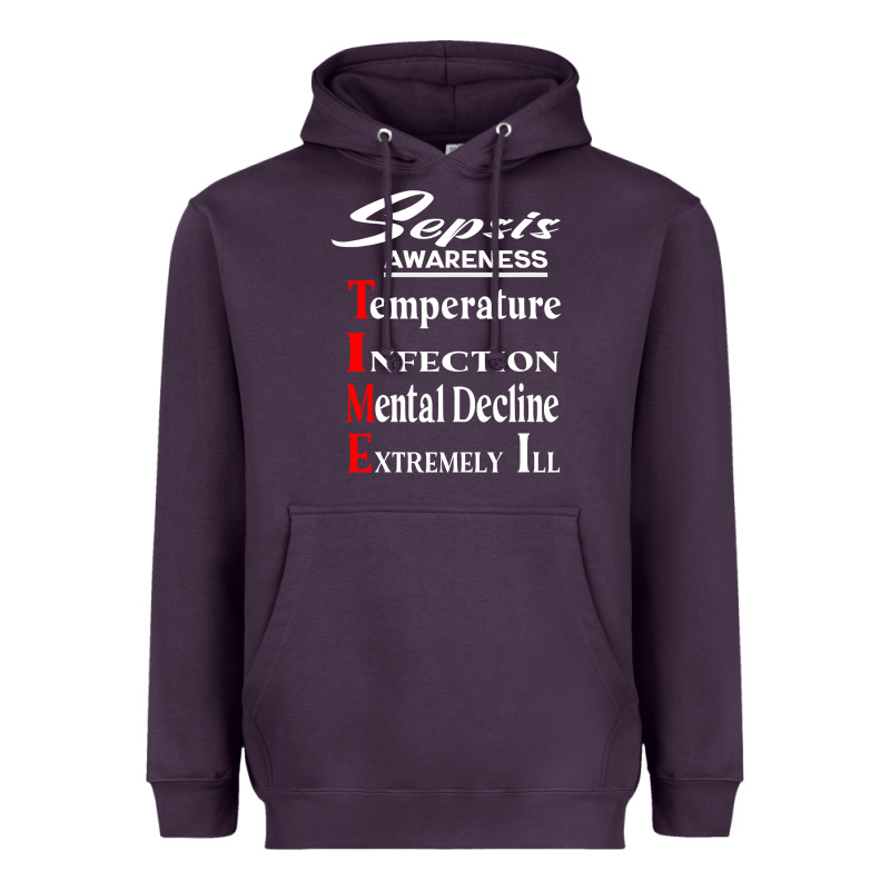 Sepsis Awareness  Know Sepsis Signs  Sepsis Surviv Heavyweight Hoodie by InspiraDesign | Teevron