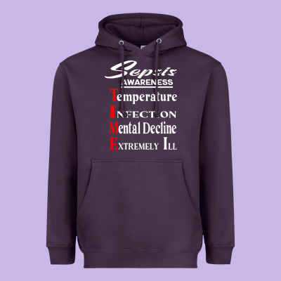 Sepsis Awareness  Know Sepsis Signs  Sepsis Surviv Heavyweight Hoodie Designed By Inspiradesign