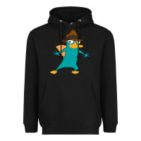 Black Perry The Platypus Heavyweight Hoodie - InspiraDesign