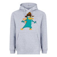 Heather Grey Perry The Platypus Heavyweight Hoodie - InspiraDesign