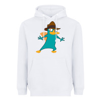 White Perry The Platypus Heavyweight Hoodie - InspiraDesign