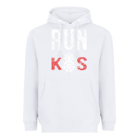 White RUN k8s Heavyweight Hoodie - InspiraDesign