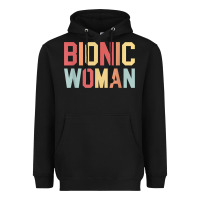 Black bionic woman injury accident broken hip leg arm surgery t shirt Heavyweight Hoodie - InspiraDesign