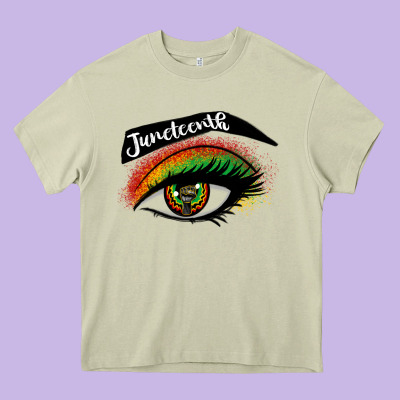 Juneteenth Eyelash Cowgirl Heavy Core Tee Designed By Cowgirlartshop