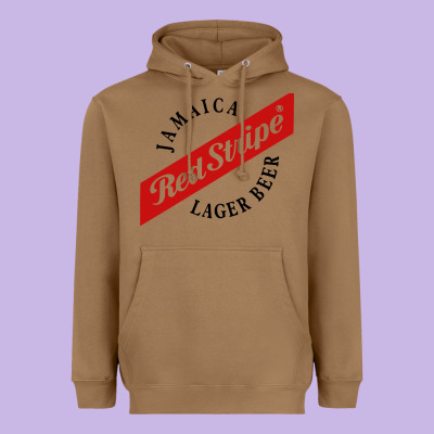 Jamaica Red Stripe Lager Beer Heavyweight Hoodie Designed By Inspiradesign