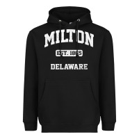 Black milton delaware de vintage state athletic style t shirt Heavyweight Hoodie - InspiraDesign