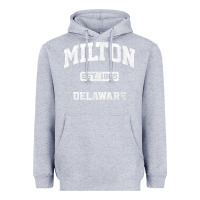 Heather Grey milton delaware de vintage state athletic style t shirt Heavyweight Hoodie - InspiraDesign