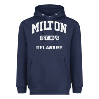 Milton Delaware De Vintage State Athletic Style T Shirt Heavyweight Hoodie | Teevron