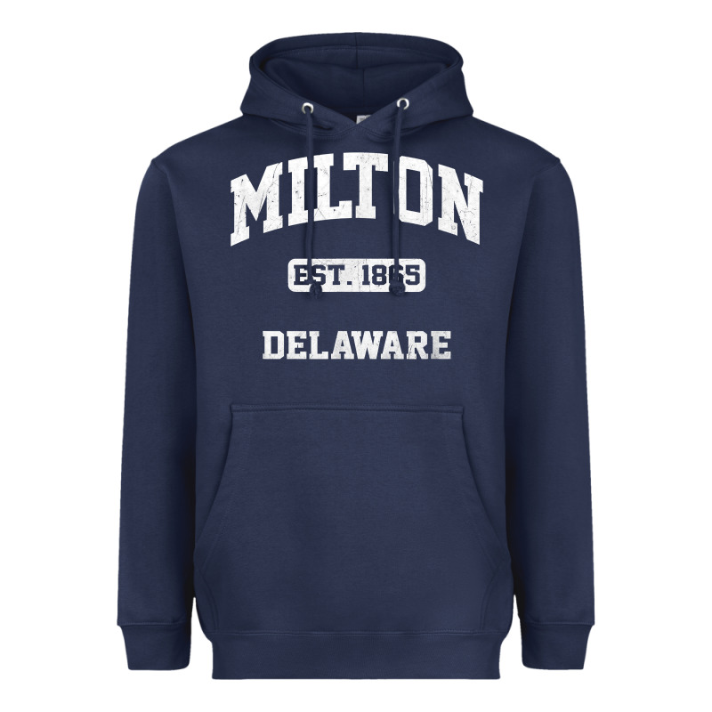 Milton Delaware De Vintage State Athletic Style T Shirt Heavyweight Hoodie by InspiraDesign | Teevron
