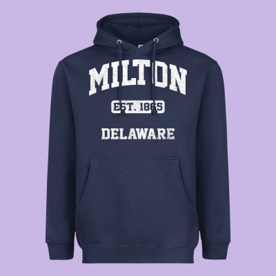 Milton Delaware De Vintage State Athletic Style T Shirt Heavyweight Hoodie Designed By Inspiradesign