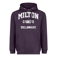 Plum milton delaware de vintage state athletic style t shirt Heavyweight Hoodie - InspiraDesign