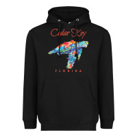 Black Cedar Key Florida Watercolor Sea Turtle Sweatshirt Heavyweight Hoodie - InspiraDesign