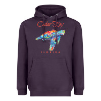 Plum Cedar Key Florida Watercolor Sea Turtle Sweatshirt Heavyweight Hoodie - InspiraDesign