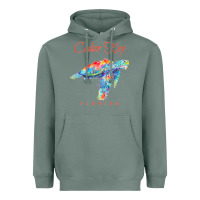 Sage Cedar Key Florida Watercolor Sea Turtle Sweatshirt Heavyweight Hoodie - InspiraDesign