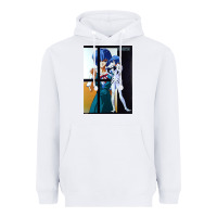 White Neon Genesis Evangelion Rei Ayanami Heavyweight Hoodie - InspiraDesign