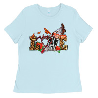 Baby Blue western love for cowgirls olivia Ladies Tee - OliviaCreatesArt