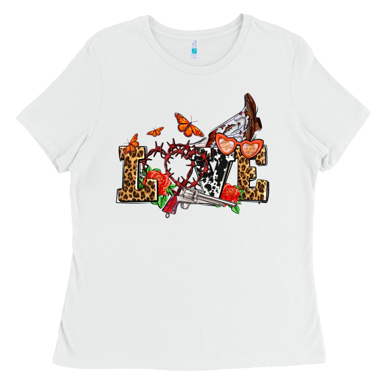 Western Love For Cowgirls Olivia Ladies Tee by OliviaCreatesArt | Teevron