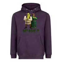 Plum Shrek Fiona & Shrek Get Ogre It Text Poster Heavyweight Hoodie - InspiraDesign