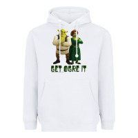 White Shrek Fiona & Shrek Get Ogre It Text Poster Heavyweight Hoodie - InspiraDesign