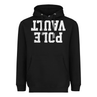 Black pole vault t shirt upside down funny pole vault jumper shirt Heavyweight Hoodie - InspiraDesign