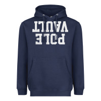 Navy pole vault t shirt upside down funny pole vault jumper shirt Heavyweight Hoodie - InspiraDesign