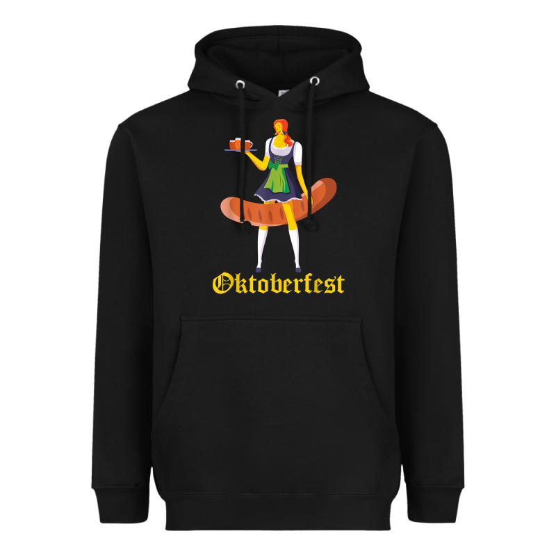 Barmaid Oktoberfest Funny German Woman Dirndl Bratwurst T Shirt Heavyweight Hoodie by InspiraDesign | Teevron