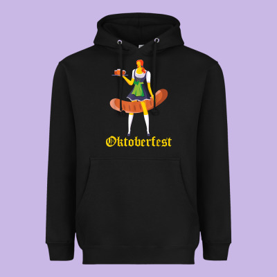 Barmaid Oktoberfest Funny German Woman Dirndl Bratwurst T Shirt Heavyweight Hoodie Designed By Inspiradesign