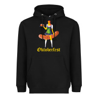 Black barmaid oktoberfest funny german woman dirndl bratwurst t shirt Heavyweight Hoodie - InspiraDesign