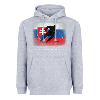 Heather Grey Slovakia Ice Hockey Slovak Flag Heavyweight Hoodie - InspiraDesign