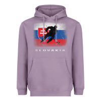 Lavender Slovakia Ice Hockey Slovak Flag Heavyweight Hoodie - InspiraDesign
