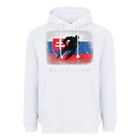 White Slovakia Ice Hockey Slovak Flag Heavyweight Hoodie - InspiraDesign