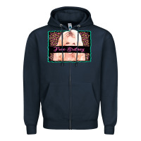 Navy free britney leopard glitter Zipper Hoodie - AdoDesignShop