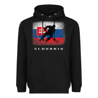 Black Slovakia Ice Hockey Slovak Flag Heavyweight Hoodie - InspiraDesign