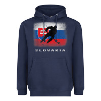 Navy Slovakia Ice Hockey Slovak Flag Heavyweight Hoodie - InspiraDesign